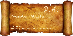 Pfemeter Attila névjegykártya